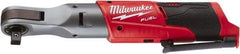 Milwaukee Tool - 1/2" Drive 12 Volt Pistol Grip Cordless Impact Wrench & Ratchet - 175 RPM, 60 Ft/Lb Torque, Lithium-Ion Batteries Not Included - Best Tool & Supply