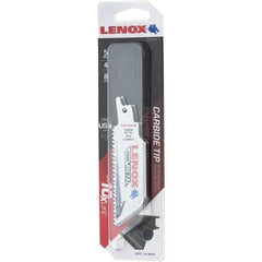 Lenox - 4" Long x 1" Thick, Bi-Metal Reciprocating Saw Blade - Tapered Profile, 8 TPI, Toothed Edge, Tang Shank - Best Tool & Supply