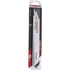 Lenox - 9" Long x 1" Thick, Bi-Metal Reciprocating Saw Blade - Tapered Profile, 8 TPI, Toothed Edge, Tang Shank - Best Tool & Supply