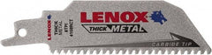 Lenox - 4" Long x 1" Thick, Bi-Metal Reciprocating Saw Blade - Tapered Profile, 8 TPI, Toothed Edge, Tang Shank - Best Tool & Supply