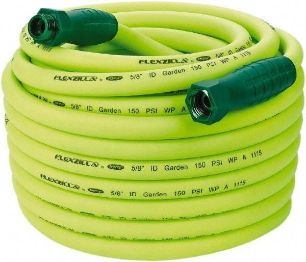 Legacy - 100' Long Garden Hose - 5/8" Diam, 3/4" GHT, Hybrid Polymer, 150 psi, All Season, Green - Best Tool & Supply