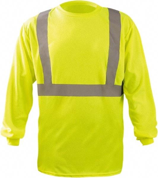 OccuNomix - Size XL, Hi-Viz Yellow, High Visibility, Long Sleeve T-Pocket, - 48" Chest, 1 Pocket, Polyester - Best Tool & Supply