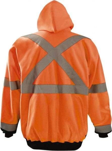 OccuNomix - Size 2XL High Visibility Sweatshirt - High Visbility Orange, Black, Polyester, Zipper Closure - Best Tool & Supply