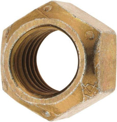 Made in USA - 3/4-10 Grade C Hex Lock Nut with Distorted Thread - Zinc Yellow with Wax Finish - Best Tool & Supply