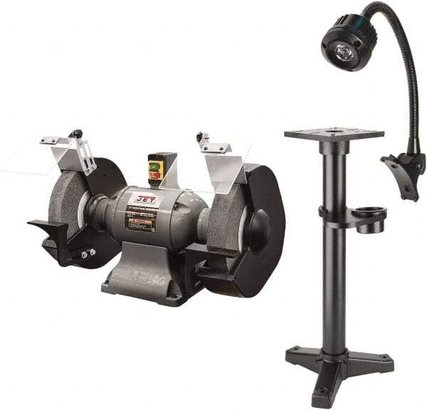 Jet - 12" Wheel Diam x 1" Wheel Width, 2 hp Grinder - 1-1/4" Arbor Hole Diam, 1 Phase, 1,720 Max RPM, 230 Volts - Best Tool & Supply