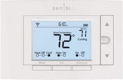 White-Rodgers - 50 to 99°F, 4 Heat, 2 Cool, Digital Programmable Wi-Fi Universal Thermostat - 20 to 30 Volts, 1.77" Inside Depth x 1.77" Inside Height x 5-1/4" Inside Width, Horizontal Mount - Best Tool & Supply