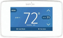 White-Rodgers - 50 to 99°F, 4 Heat, 2 Cool, Touch Screen Programmable Wi-Fi Universal Thermostat - 20 to 30 Volts, 1-1/4" Inside Depth x 1.77" Inside Height x 5-1/4" Inside Width, Horizontal Mount - Best Tool & Supply