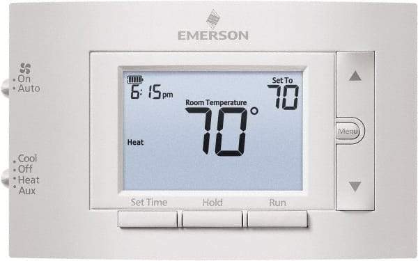 White-Rodgers - 50 to 99°F, 2 Heat, 1 Cool, Digital Programmable Multi-Stage Thermostat - 20 to 30 Volts, 1.77" Inside Depth x 1.77" Inside Height x 5-1/4" Inside Width, Horizontal Mount - Best Tool & Supply