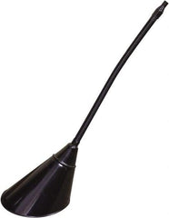 Funnel King - 2 Qt Capacity Galvanized Steel Funnel - 7" Mouth OD, 1/2" Tip OD, 17" Flexible Spout, Black - Best Tool & Supply