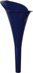 Funnel King - 1 Qt Capacity Polyethylene Funnel - 3-1/2" Mouth OD, 13/16" Tip OD, 11" Straight Spout, Blue - Best Tool & Supply