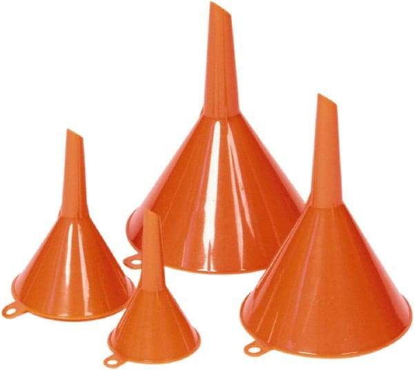 Funnel King - 0.31 Qt Capacity Polyethylene Funnel Set - Straight Spout, Orange - Best Tool & Supply