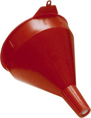 Funnel King - 2 Qt Capacity Polyethylene Funnel - 6-1/2" Mouth OD, 1-1/16" Tip OD, 2-3/8" Straight Spout, Red - Best Tool & Supply