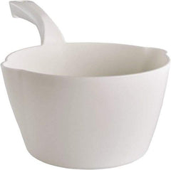 Remco - 64 oz White Polypropylene Round Bottom Scoop - 8.3" Wide x 4-1/2" Deep Bowl, 5-1/2" Handle Length, 13" OAL - Best Tool & Supply