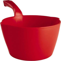 Remco - 64 oz Red Polypropylene Round Bottom Scoop - 8.3" Wide x 4-1/2" Deep Bowl, 5-1/2" Handle Length, 13" OAL - Best Tool & Supply