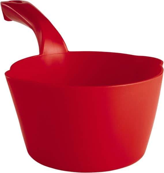 Remco - 32 oz Red Polypropylene Round Bottom Scoop - 6.8" Wide x 5.3" Deep Bowl, 5-1/2" Handle Length, 11.6" OAL - Best Tool & Supply