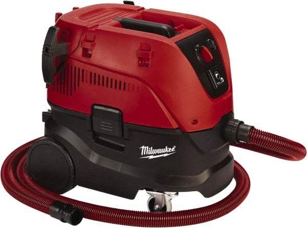 Milwaukee Tool - 8 Gal Plastic Tank, Electric Powered Wet/Dry Vacuum - 1.96 Peak hp, 120 Volt, 21 Amps, 13' Hose Fitting - Best Tool & Supply