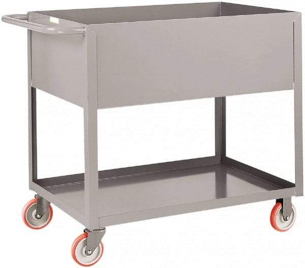 Little Giant - 1,200 Lb Capacity, 24" Wide x 54" Long x 35" High Deep Shelf Cart - 2 Shelf, Steel, Polyurethane Casters - Best Tool & Supply