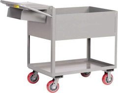 Little Giant - 3,600 Lb Capacity, 18" Wide x 46" Long x 41" High Deep Shelf Cart - 2 Shelf, Steel, Polyurethane Casters - Best Tool & Supply