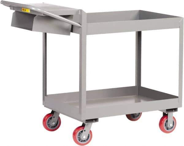 Little Giant - 3,600 Lb Capacity, 18" Wide x 46" Long x 41" High Deep Shelf Cart - 2 Shelf, Steel, Polyurethane Casters - Best Tool & Supply