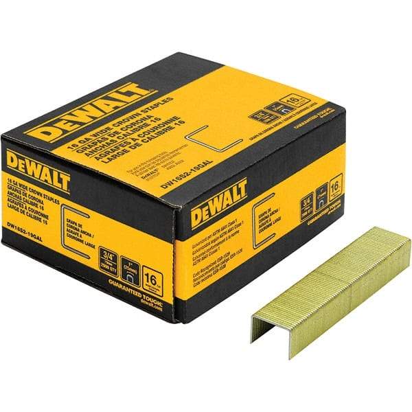 DeWALT - 3/4" Long x 1/16" Wide, 16 Gauge Crowned Construction Staple - Steel, Galvanized Finish - Best Tool & Supply