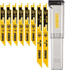 DeWALT - 8 Pieces, 6" to 9" Long x 0.04" Thickness, Bi-Metal Reciprocating Saw Blade Set - Straight Profile, 10-14 to 18 Teeth, Toothed Edge - Best Tool & Supply