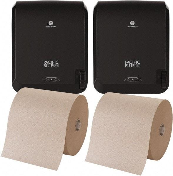 Georgia Pacific - Hard Roll of 1 Ply Brown Paper Towels - 7-7/8" Wide, 1,150' Roll Length, (2) 13 x 9 x 16 Mechanical Dispenser - Best Tool & Supply