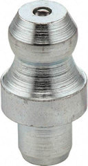 Umeta - Straight Head Angle, M6 Drive-In Steel Drive-In Grease Fitting - 8mm Hex, 15mm Overall Height, 5.5mm Shank Length, Zinc Plated Finish - Best Tool & Supply