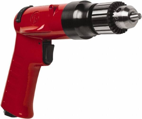 Chicago Pneumatic - 3/8" Reversible Keyed Chuck - Pistol Grip Handle, 4,000 RPM, 32 LPS, 0.5 hp - Best Tool & Supply