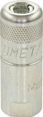 Umeta - 1-1/2" Long, 1/8 Thread, Zinc Plated Steel Grease Gun Coupler - NPT (F) Thread - Best Tool & Supply