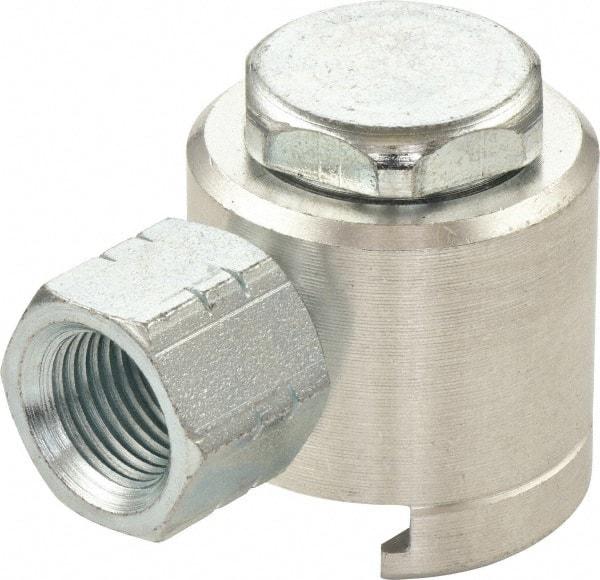 Umeta - 1" Long, 1/8 Thread, Aluminum Grease Gun Button-Head Coupler - NPT (F) Thread - Best Tool & Supply