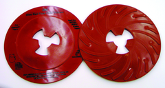 7" - Extra Hard Red - Disc Pad Face Plate Ribbed - Best Tool & Supply