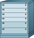 Midrange-Standard Cabinet - 6 Drawers - 30 x 28-1-4 x 37-3/16" - Multiple Drawer Access - Best Tool & Supply