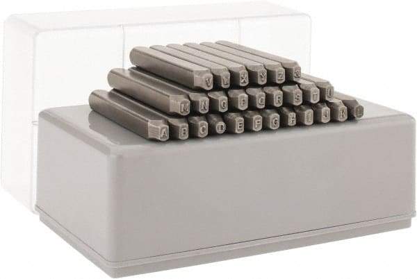 C.H. Hanson - 27 Piece, 3/32" Character Steel Stamp Set - Letters, Reverse - Best Tool & Supply