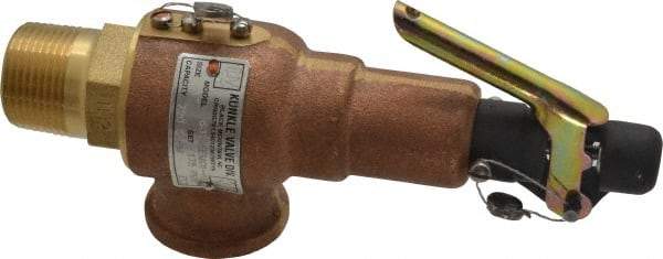 Midwest Control - 1" Inlet, 1" Outlet, ASME Safety Relief Valve - 175 Max psi, Bronze, 720 Cubic' per Min - Best Tool & Supply