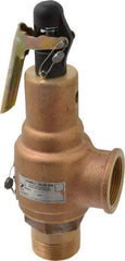 Midwest Control - 1-1/2" Inlet, 1-1/2" Outlet, ASME Safety Relief Valve - 125 Max psi, Bronze, 1,357 Cubic' per Min - Best Tool & Supply