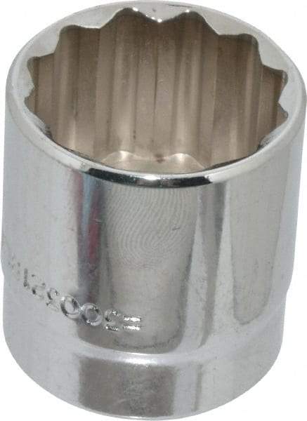 Blackhawk by Proto - 1", 3/8" Drive, Standard Hand Socket - 12 Points, 1-13/32" OAL, Chrome Finish - Best Tool & Supply