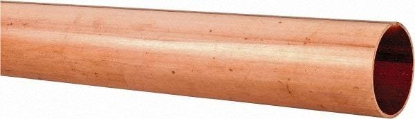 Mueller Industries - 2' Long, 1-1/8" OD x 1" ID, Grade C12200 Copper Water (M) Tube - 0.035" Wall Thickness, 0.464 Ft/Lb - Best Tool & Supply