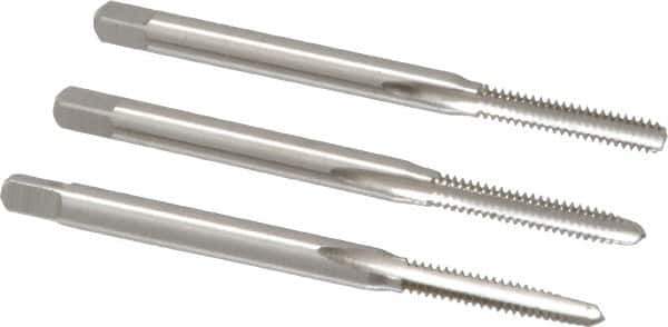 Cleveland - #4-40 UNC, 3 Flute, Bottoming, Plug & Taper, Bright Finish, High Speed Steel Tap Set - Right Hand Cut, 1-7/8" OAL, 0.31" Thread Length - Best Tool & Supply