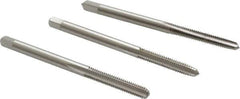 Cleveland - #6-40 UNF, 3 Flute, Bottoming & Plug, Bright Finish, High Speed Steel Tap Set - Right Hand Cut, 50.8mm OAL, 0.38" Thread Length - Exact Industrial Supply