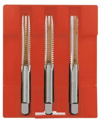 Cleveland - M20x2.50, 4 Flute, Bottoming, Plug & Taper, Bright Finish, High Speed Steel Tap Set - Right Hand Cut, 2" Thread Length, Series 1004 - Best Tool & Supply