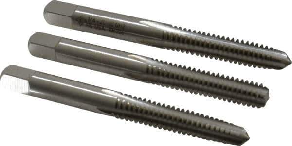 Cleveland - 1/4-20 UNC, 4 Flute, Bottoming, Plug & Taper, Bright Finish, High Speed Steel Tap Set - Right Hand Cut, 63.5mm OAL, 0.63" Thread Length - Best Tool & Supply