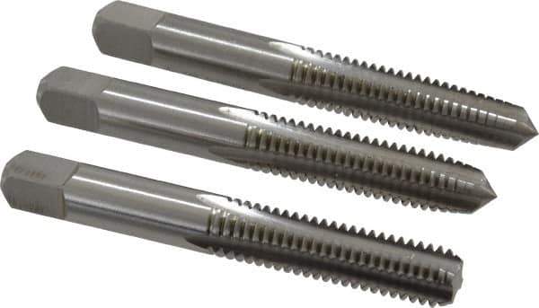 Cleveland - 3/8-16 UNC, 4 Flute, Bottoming, Plug & Taper, Bright Finish, High Speed Steel Tap Set - Right Hand Cut, 2.938" OAL, 3/4" Thread Length - Best Tool & Supply