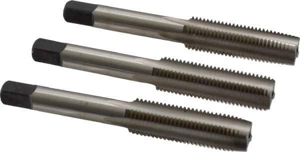 Cleveland - 7/16-20 UNF, 4 Flute, Bottoming, Plug & Taper, Bright Finish, High Speed Steel Tap Set - Right Hand Cut, 3-5/32" OAL, 0.88" Thread Length - Best Tool & Supply