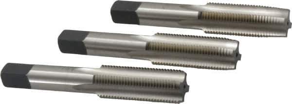 Cleveland - 11/16-16 UNF, 4 Flute, Bottoming, Plug & Taper, Bright Finish, High Speed Steel Tap Set - Right Hand Cut, 4.031" OAL, 1.09" Thread Length - Best Tool & Supply