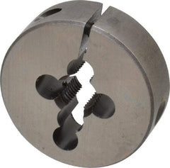 Cle-Line - 3/8-24 UNF Thread, 1-1/2" Outside Diam High Speed Steel Round Die - 1/2" Thick, Right Hand Thread, Adjustable - Exact Industrial Supply