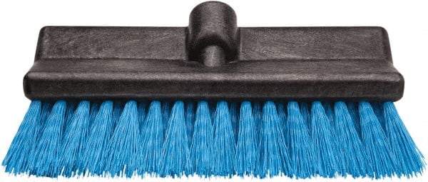 Harper Brush - 2-1/4" Bristle Length, Polypropylene Deck Scrub Brush - 10" Wide Head, 10" OAL, Black, Polypropylene Block - Best Tool & Supply