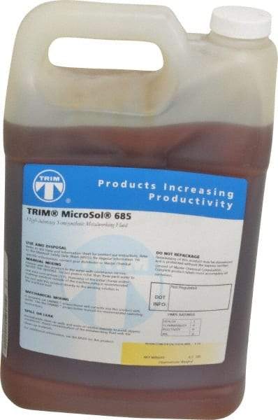 Master Fluid Solutions - Trim MicroSol 685, 1 Gal Bottle Cutting & Grinding Fluid - Semisynthetic, For Machining - Best Tool & Supply