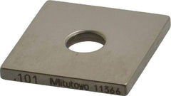 Mitutoyo - 0.101" Square Steel Gage Block - Accuracy Grade 0, Includes Certificate of Inspection - Best Tool & Supply