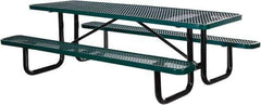 Vestil - 96" Long x 61-5/8" Wide x 30.38" High Stationary Activity/Utility Table without Back Rests - Green, Steel - Best Tool & Supply