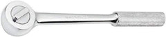 SK - 1/2" Drive Round Head Ratchet - Full Polish Chrome Finish, 10-1/2" OAL, 50 Gear Teeth, Full Polished Knurled Handle, Reversible Head - Best Tool & Supply